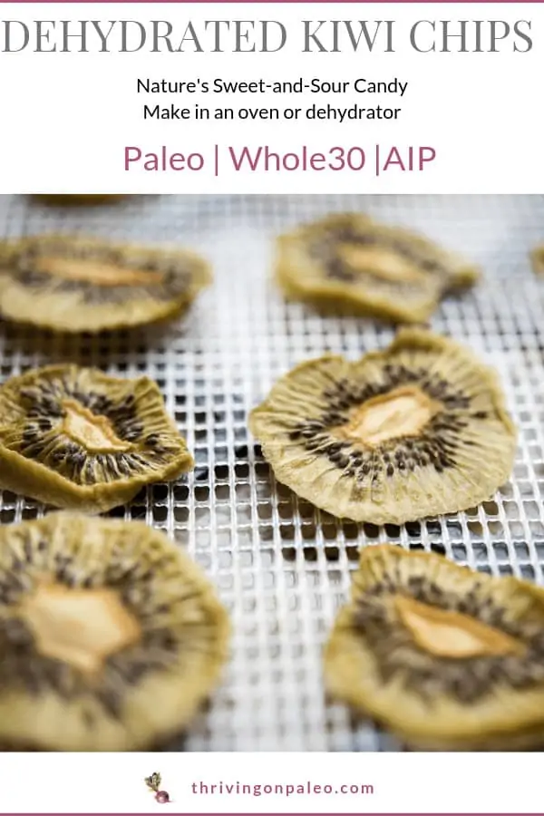 Paleo Dehydrated kiwi chips pinterest image