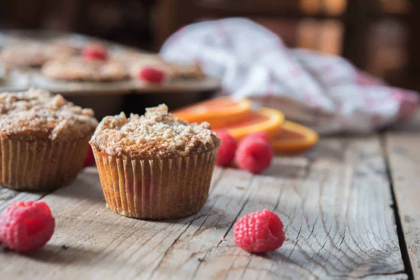 Paleo and gluten-free Orange Raspberry Muffins by Thriving On Paleo