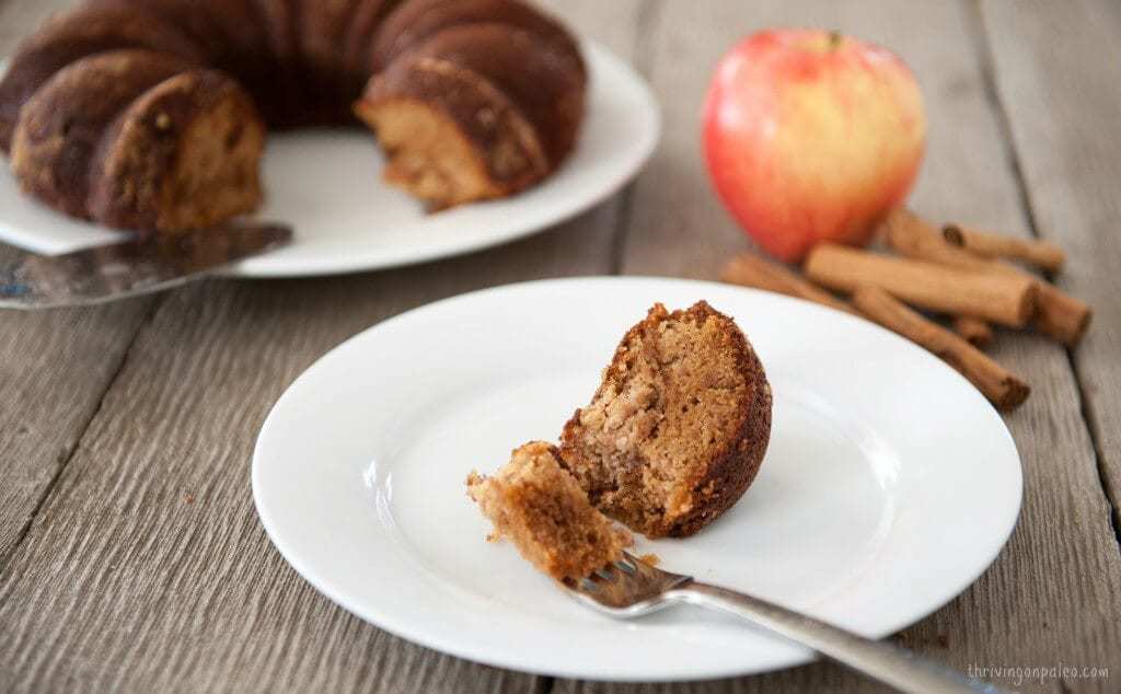 Paleo Cinnamon Apple Cake recipe by Thriving On Paleo. Gluten-free and perfect for fall!