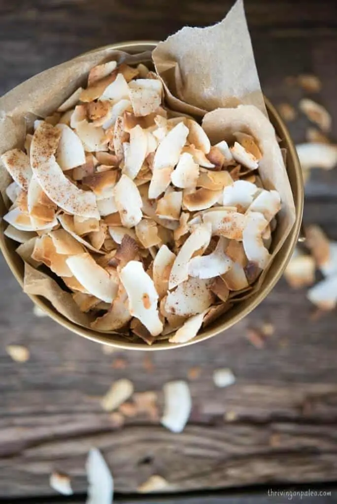 How to make toasted coconut chips - tutorial and recipe by Thriving on Paleo