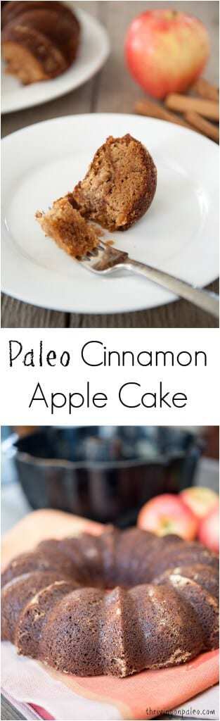 Paleo Cinnamon Apple Cake recipe by Thriving On Paleo. Gluten-free and perfect for fall!