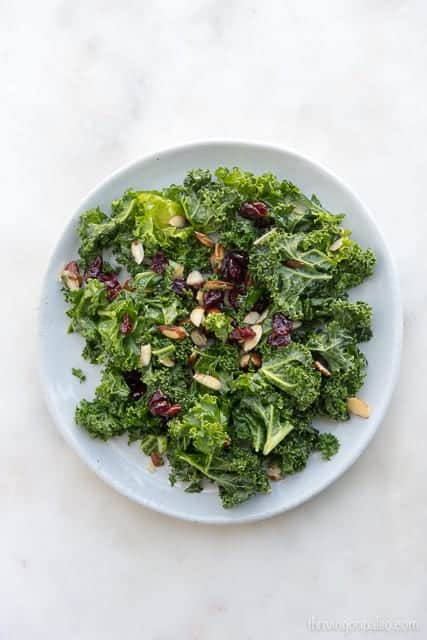 Kale and Almond Salad - a paleo, gluten-free, and vegetarian easy side dish