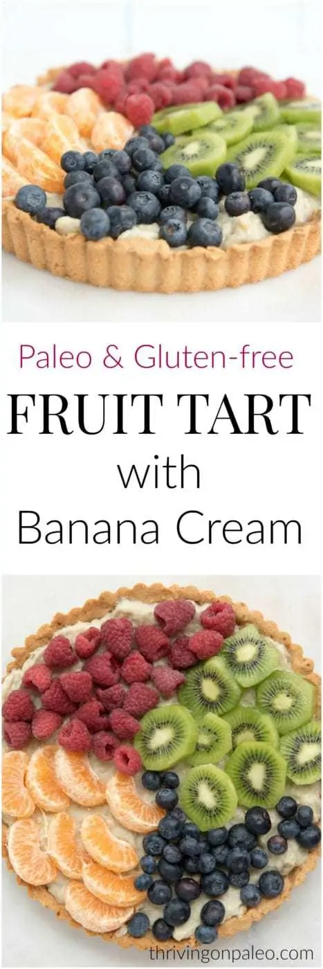 Paleo Fruit Tart with Banana Cream - a paleo and gluten-free dessert recipe perfect to make guests for the summer holidays!
