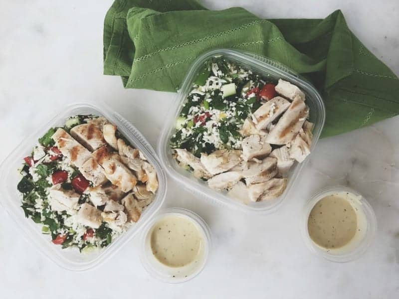 Cauliflower Rice Tabbouleh and Grilled Chicken Breast