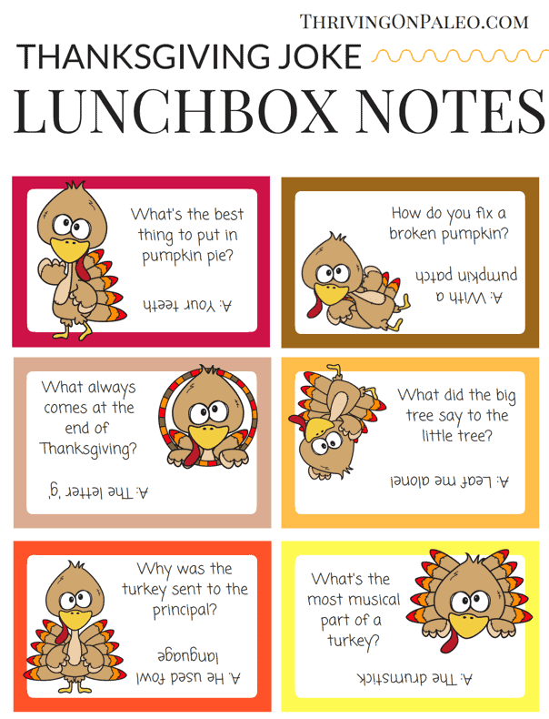 Thanksgiving Lunchbox Notes