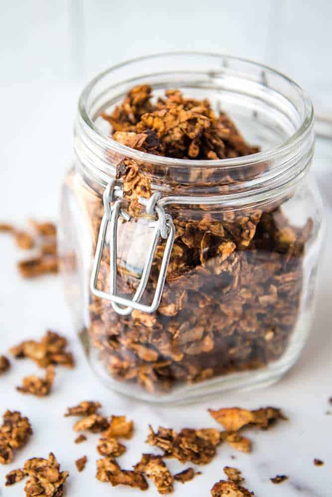 Tigernut granola in a jar
