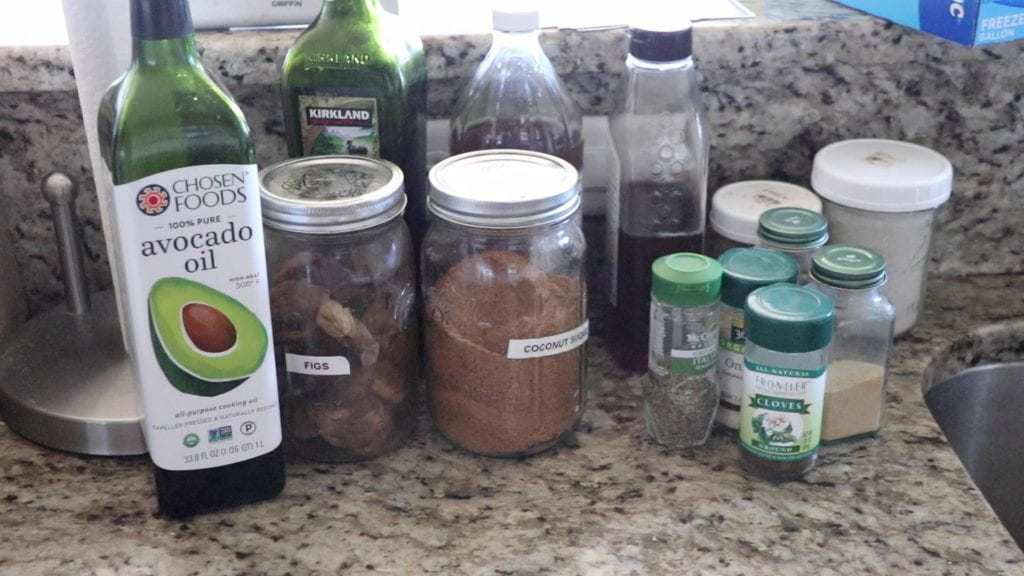 aip paleo freezer meal ingredients gathered on counter