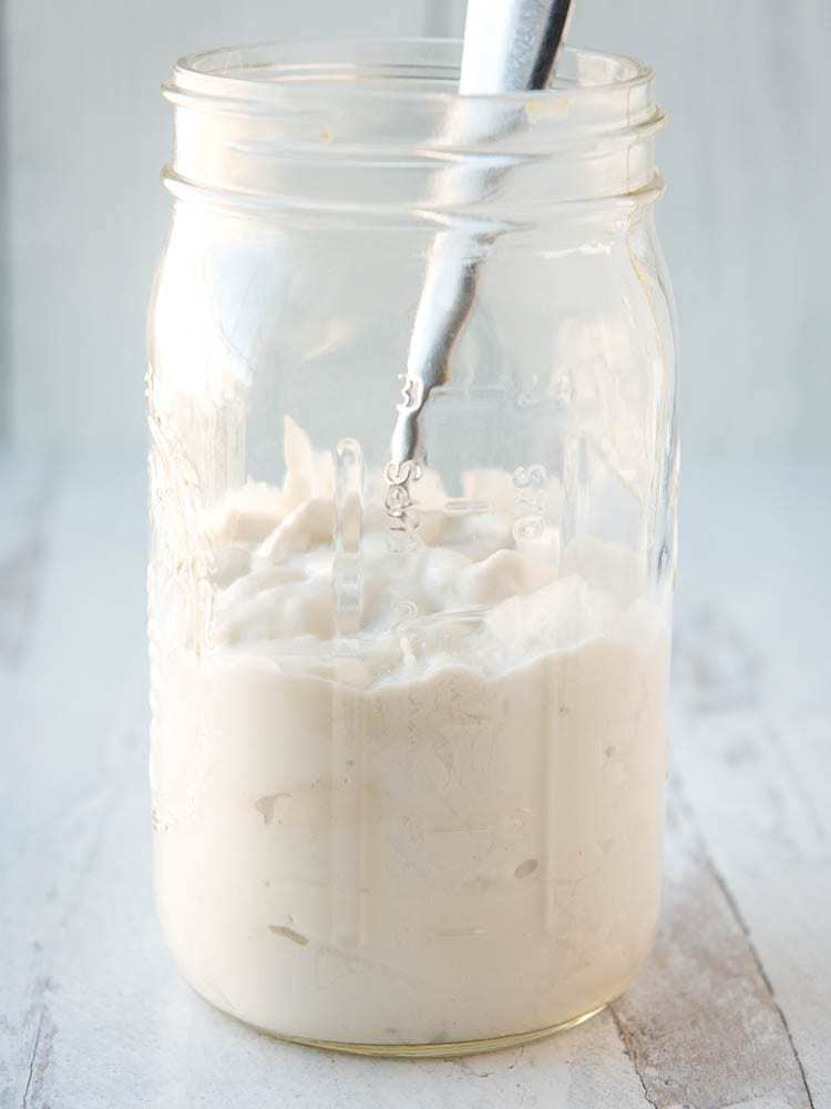 coconut milk yogurt in a jar