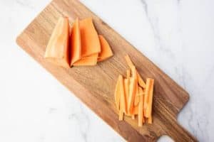 sweet potatoes both cut into sheet and matchsticks