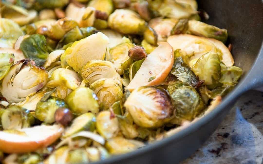 Brussels Sprouts with Apples, Shallots and Pistachios (Paleo, W30, AIP-mods)