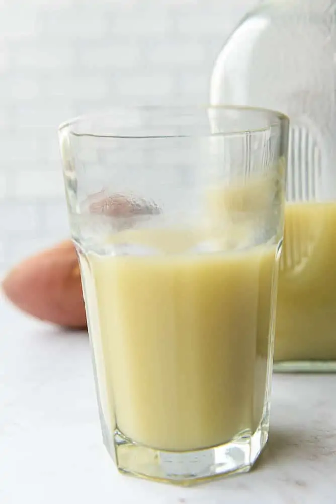 sweet potato milk from the side